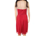 Adrianna Papell Red Strapless Women's Size 2 Beaded Sheath Dress