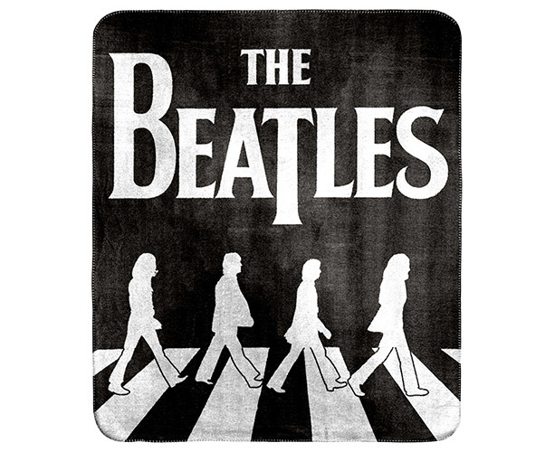 The Beatles 150x130cm Abbey Road Fleece Throw Rug - Black/White | Catch