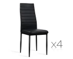 Artiss Set of 4 Dining Chairs PVC Leather - Black