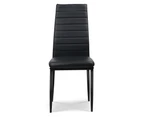 Artiss Set of 4 Dining Chairs PVC Leather - Black