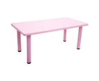 120x60cm Kid's Adjustable Rectangle Pink Table & 8 Pink Chairs Set‚Ä¶