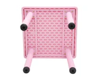 60x60cm Kid's Adjustable Square Pink Table & 4 Pink Chairs Set