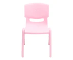 60x60cm Kid's Adjustable Square Pink Table & 2 Pink Chairs Set