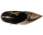 Costume National Women's Wood Print Leather Pumps - Black/Light Brown
