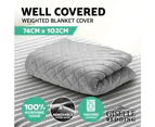 Weighted Blanket Gravity Blankets Kids Size Microfiber Microfibre Blanket Protector Cover Zipper Removable Machine Washable 76cmx102cm Light Grey