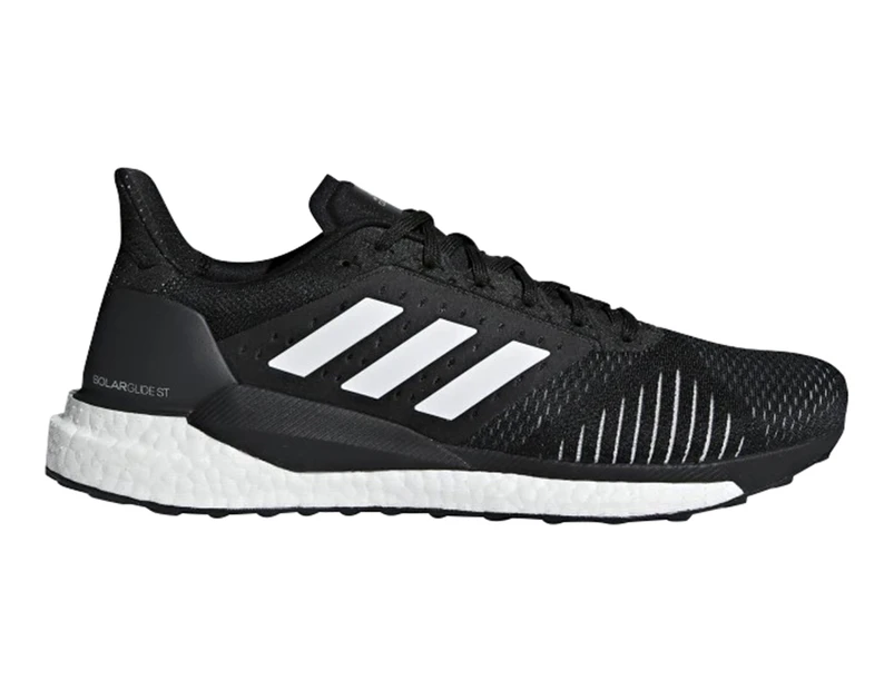 Adidas Men's Solar Glide Stability Running Shoes - Black/White/Grey Three