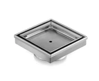 Cefito 115x115mm Stainless Steel Shower Grate Tile Insert Drain Square Bathroom Home