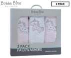 Bubba Blue Unicorn Magic Face Washers 3-Pack - White/Pink 1