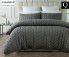 Phase2 Nottingham Queen Bed Quilt Cover Set - Grey
