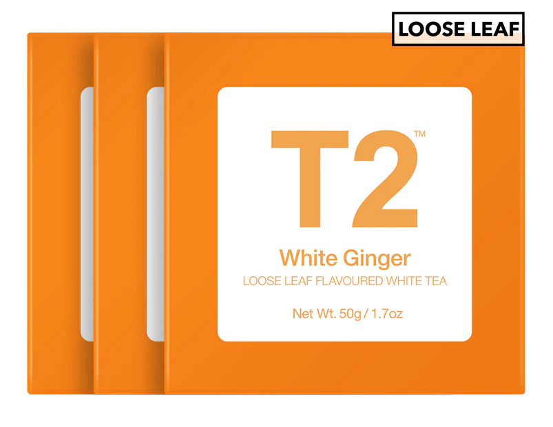 3 x T2 Loose Leaf White Tea White Ginger 50g