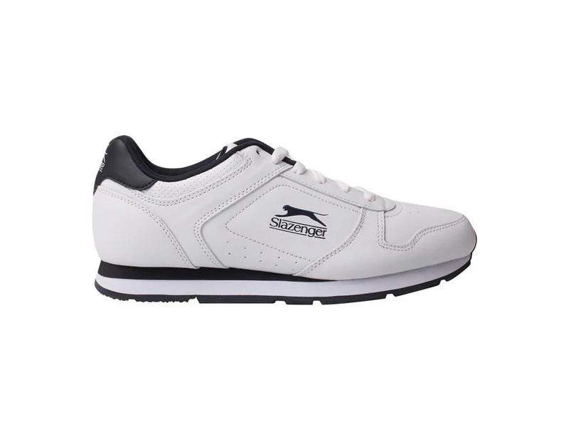 Slazenger Classic Mens Trainers Sneakers Shaped Sports Training Shoes - White/Navy