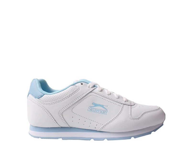 Slazenger Classic Ladies Trainers Sneakers Sports Shoes - White/Pow Blue