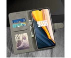 Wallet Case for OnePlus 7 Flip Stand Purse Card Holder Kickstand PU Leather Cases Men Women Cover for OnePlus 7 Grey