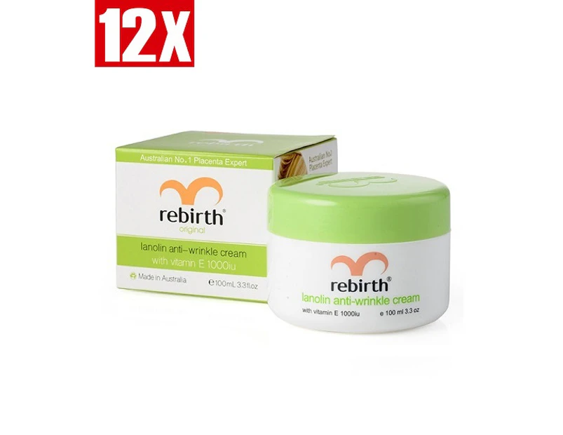 Rebirth-Lanolin Anti Wrinkle Cream with Vitamin E 100ml x12 PACK