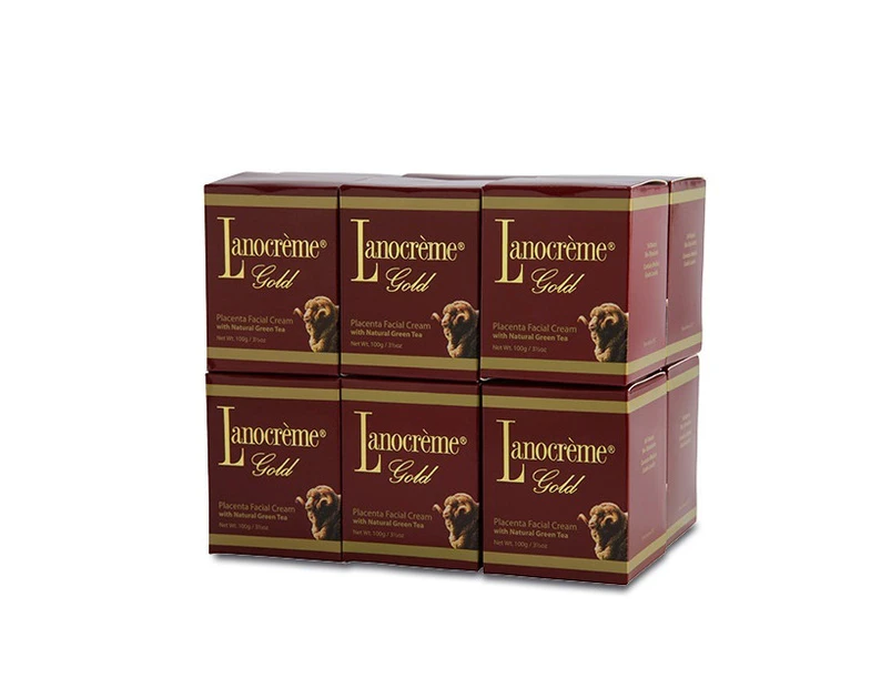 Lanocreme-Placenta Facial Cream with Natural Green Tea 100g x12 PACK
