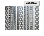 400x300cm Black Creamy Style Pattern Floor Area Art Rug Carpet