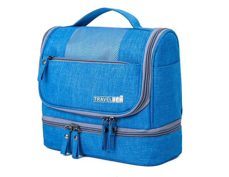 Waterproof Hanging Travel Cosmetic Bag Organizer/Toiletry Bag - Light Blue