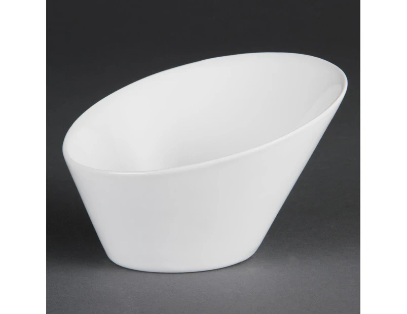 Olympia Whiteware Oval Sloping Bowls - Pack Quantity: 3 - 105(H)X180(W)X105(L)Mm