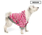 Harper & Hound Medium Striped Hoodie - Pink/Grey