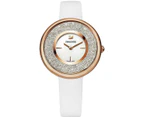 Swarovski Women's Crystalline 34Mm White Leather Band Quartz Watch 5376083