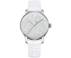 Swarovski Women's Crystalline 38Mm White Leather Band Quartz Watch 5295383