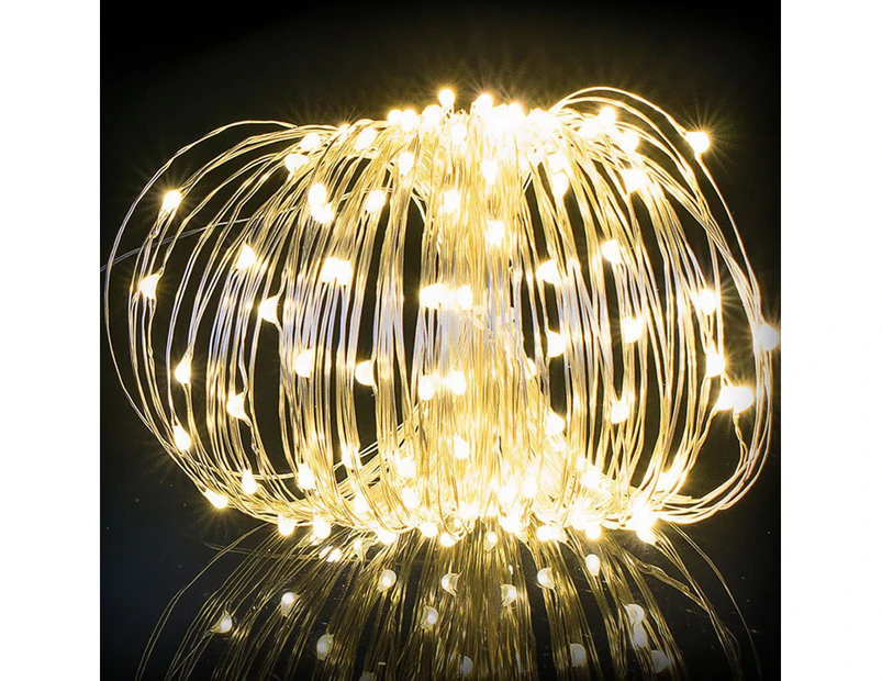 Outdoor 20m Solar Powered Fairy String Light for Garden and Christmas Party Decoration - Warm white