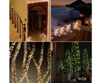 Outdoor 20m Solar Powered Fairy String Light for Garden and Christmas Party Decoration - Warm white