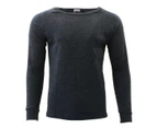 Men's Merino Wool Blend Long Sleeve Thermal Top Underwear S-2XL - Men's Top - Black