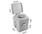 Weisshorn 20L Portable Outdoor Camping Toilet - Grey