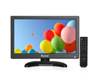 12'' TV Monitor with 1920x1080 IPS LCD Display TV/HDMI/VGA/AV/USB Input & Remote Control for PC Computer Security Camera Surveillance