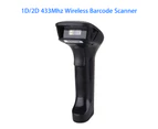 433Mhz Wireless Handheld 2D Barcode Scanner Reader + Base For Store Supermarket
