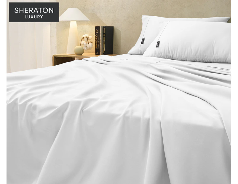 Sheraton Luxury 1000TC Cotton Rich Sheet Set - White