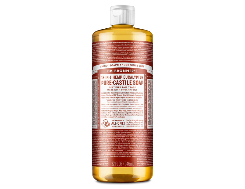 Dr Bronner's Pure-Castile Liquid Soap 946mL - Eucalyptus