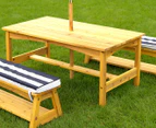 KidKraft Outdoor Table & Bench Set - Navy Stripes
