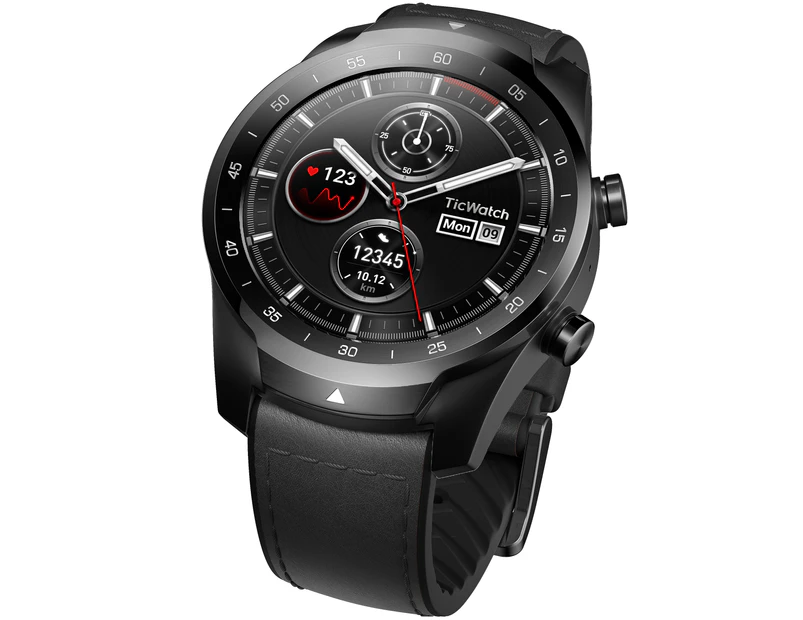 Mobvoi TicWatch Pro with Google Fit and Wear OS by Google - Shadow Black
