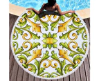 Creative Hand Drawing on Multipurpose Quick Dry Sand Proof Round Beach Towel 40006-17