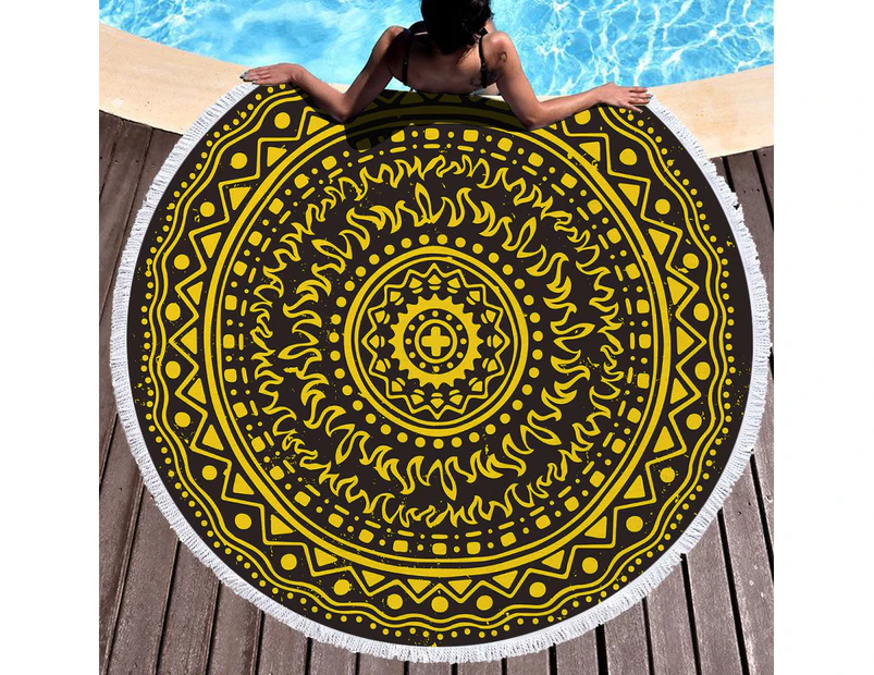 Classic Colored Kaleidoscope on Multipurpose Quick Dry Sand Proof Round Beach Towel 40007-3
