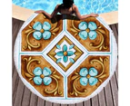 Creative Hand Drawing on Multipurpose Quick Dry Sand Proof Round Beach Towel 40006-5