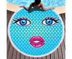 "KISS" on Multipurpose Quick Dry Sand Proof Round Beach Towel 40018-14