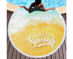 "Summer"&Beach on Multipurpose Quick Dry Sand Proof Round Beach Towel 40009-25
