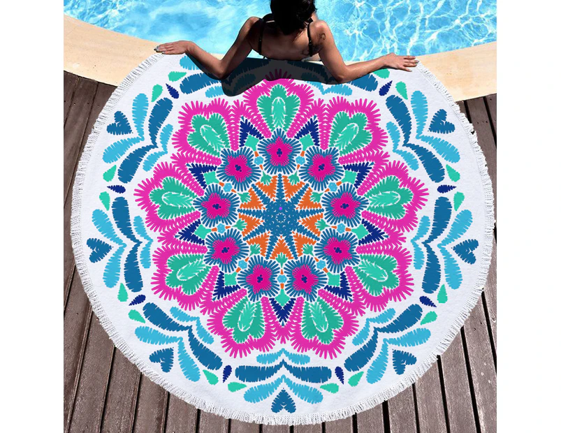 Classic Colored Kaleidoscope on Multipurpose Quick Dry Sand Proof Round Beach Towel 40007-18