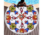 Creative Hand Drawing on Multipurpose Quick Dry Sand Proof Round Beach Towel 40006-16