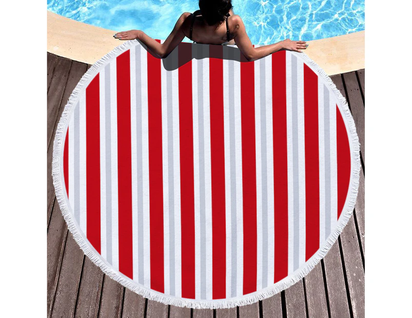 Stripes on Multipurpose Quick Dry Sand Proof Round Beach Towel 40017-15