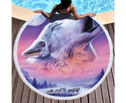 Wolves on Multipurpose Quick Dry Sand Proof Round Beach Towel 40021-10