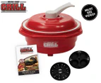 Micro Chef Grill 1.4L Deluxe Grill Sear Saute Toast Steam and Bake Kit - Red