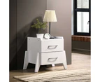 Wooden White Bedside Table  2 Drawers Storage Cabinet Nightstand