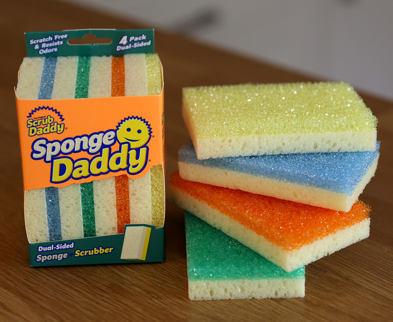 Scrub Daddy Sponge Daddy Sponge + Scrubber, Dual-Sided, 3 Pack - 3 sponge