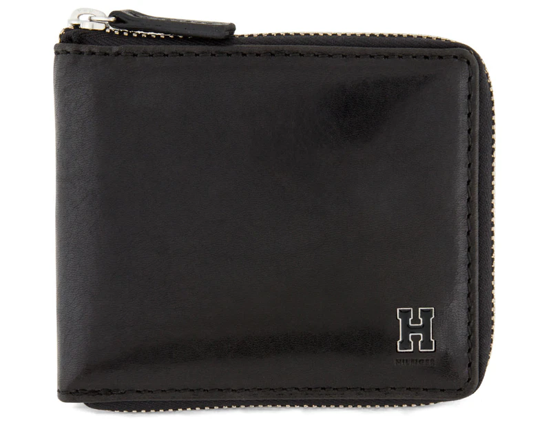 Tommy Hilfiger Darwin Zip Around RFID Bifold Wallet - Black