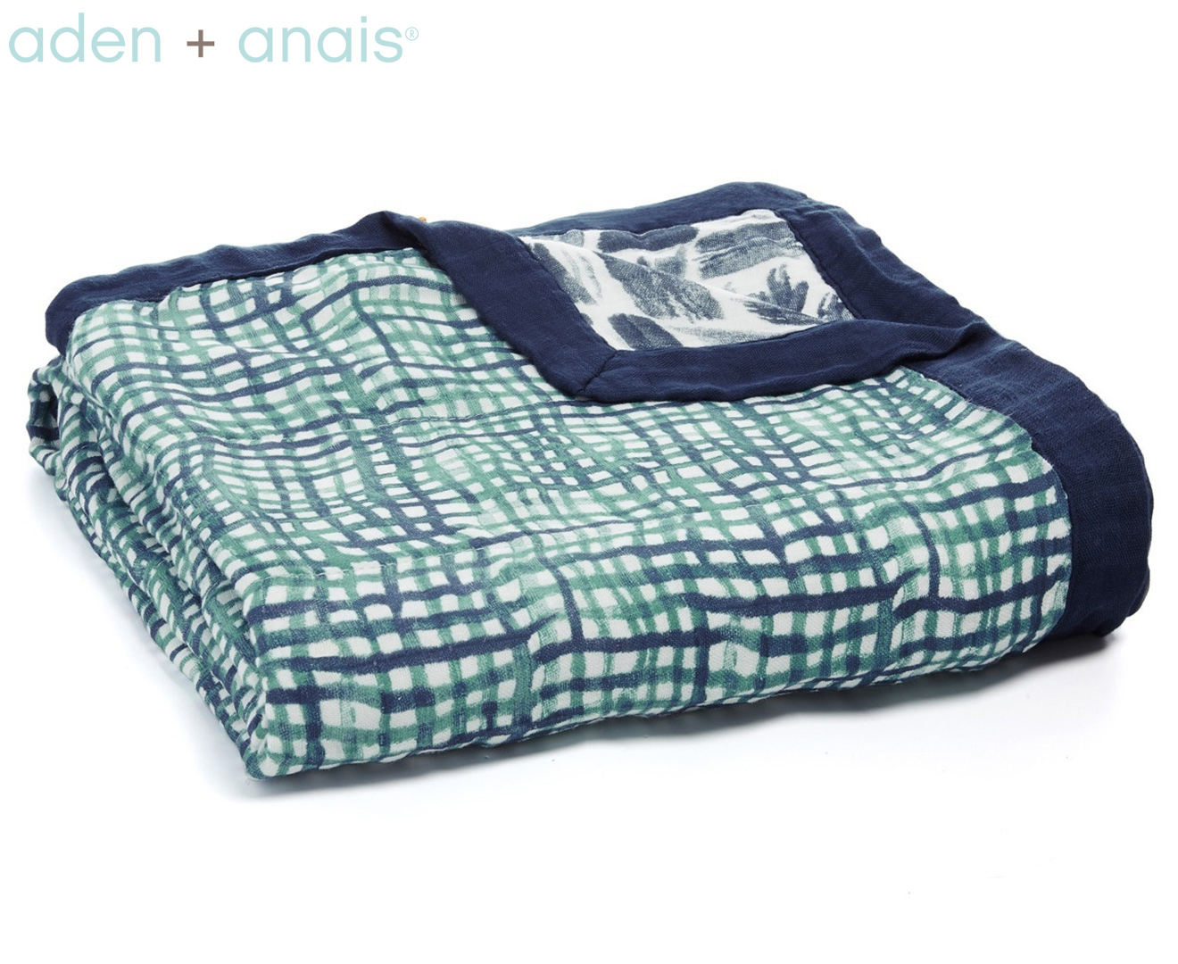 Aden + Anais 120x120cm Silky Soft Dream Baby Blanket Seaport Catch