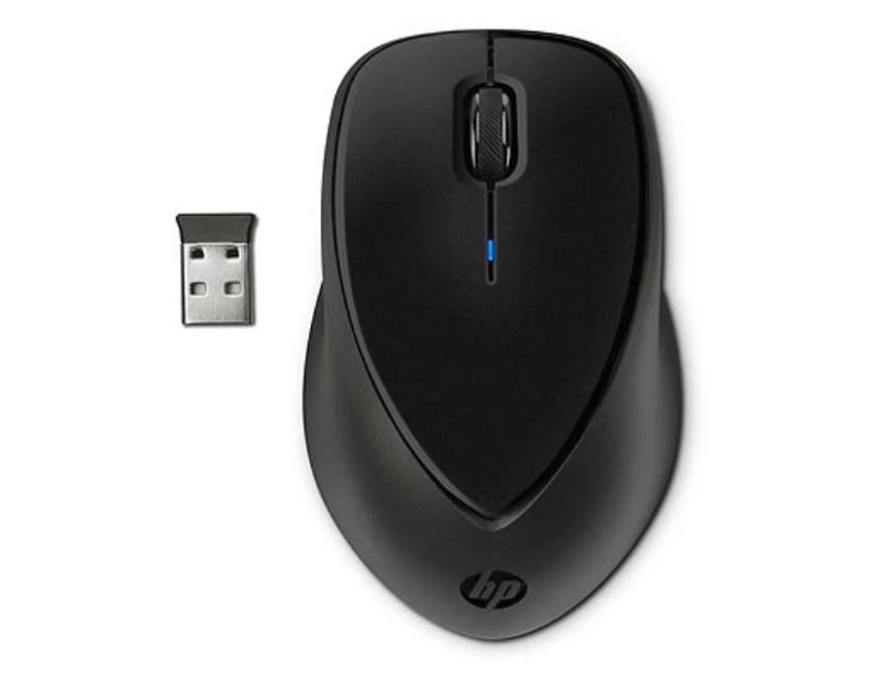 HP Wireless Mouse Comfort Grip, 3 Button, Optical, Nano USB Receiver, Scroll Wheel, Colour: Black, 2.4GHz (Powered by 2xAA, included)